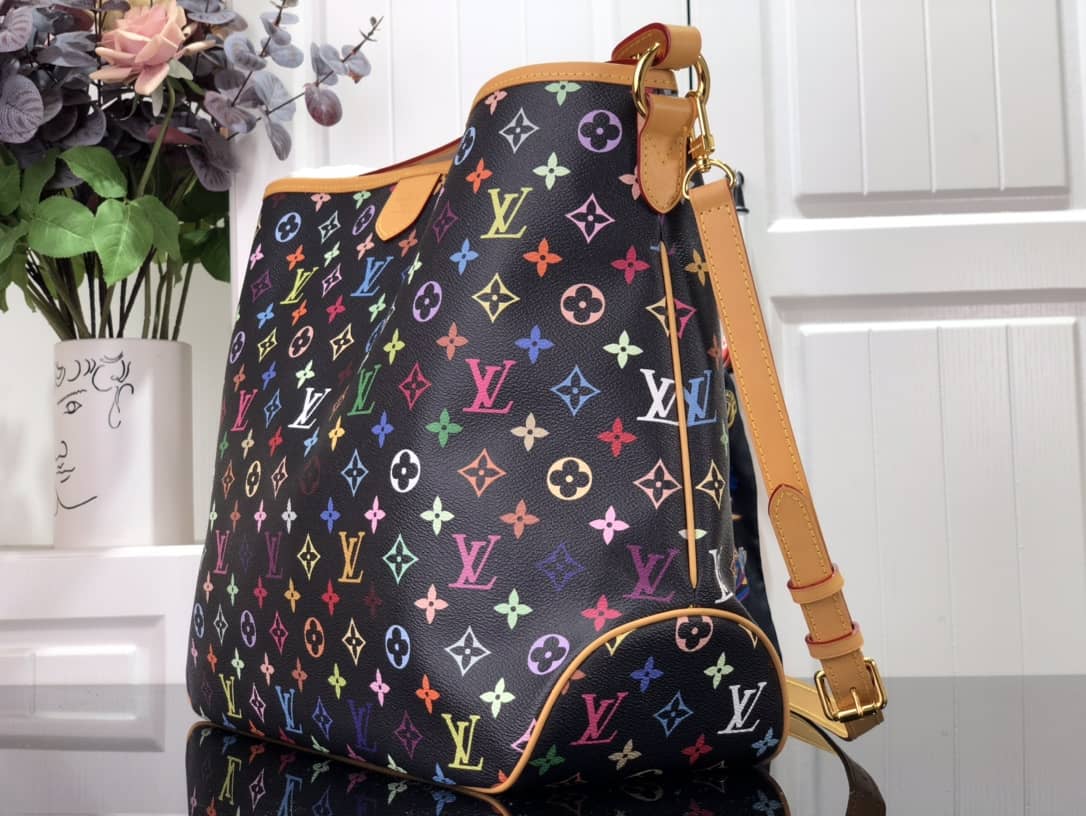 Best Replica Louis Vuitton Delightful PM Monogram Multicolor Shoulder Bag Replica Black M40352 - Colareps
