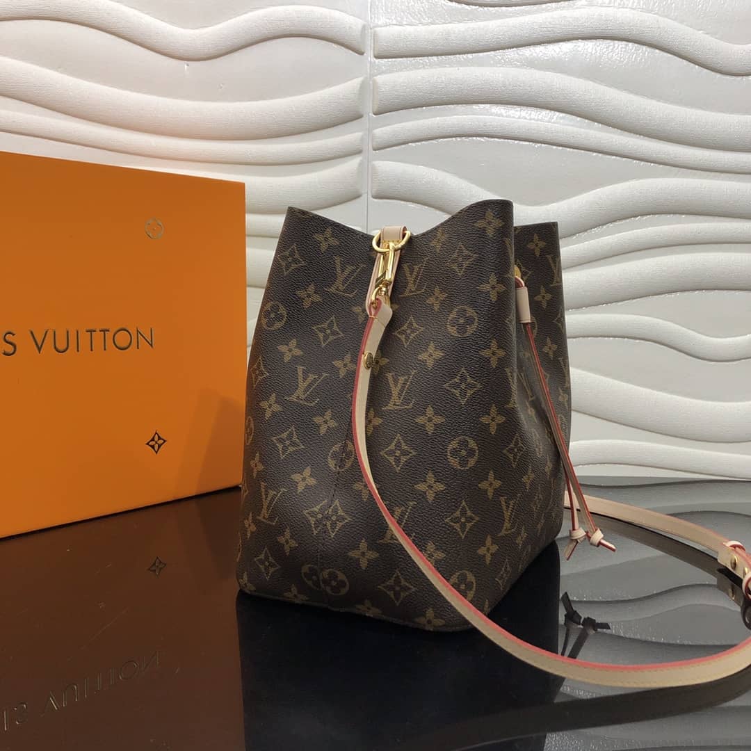 Best Replica Louis Vuitton Neonoe Replica Bucket Bag Brown Beige M44020 - Colareps