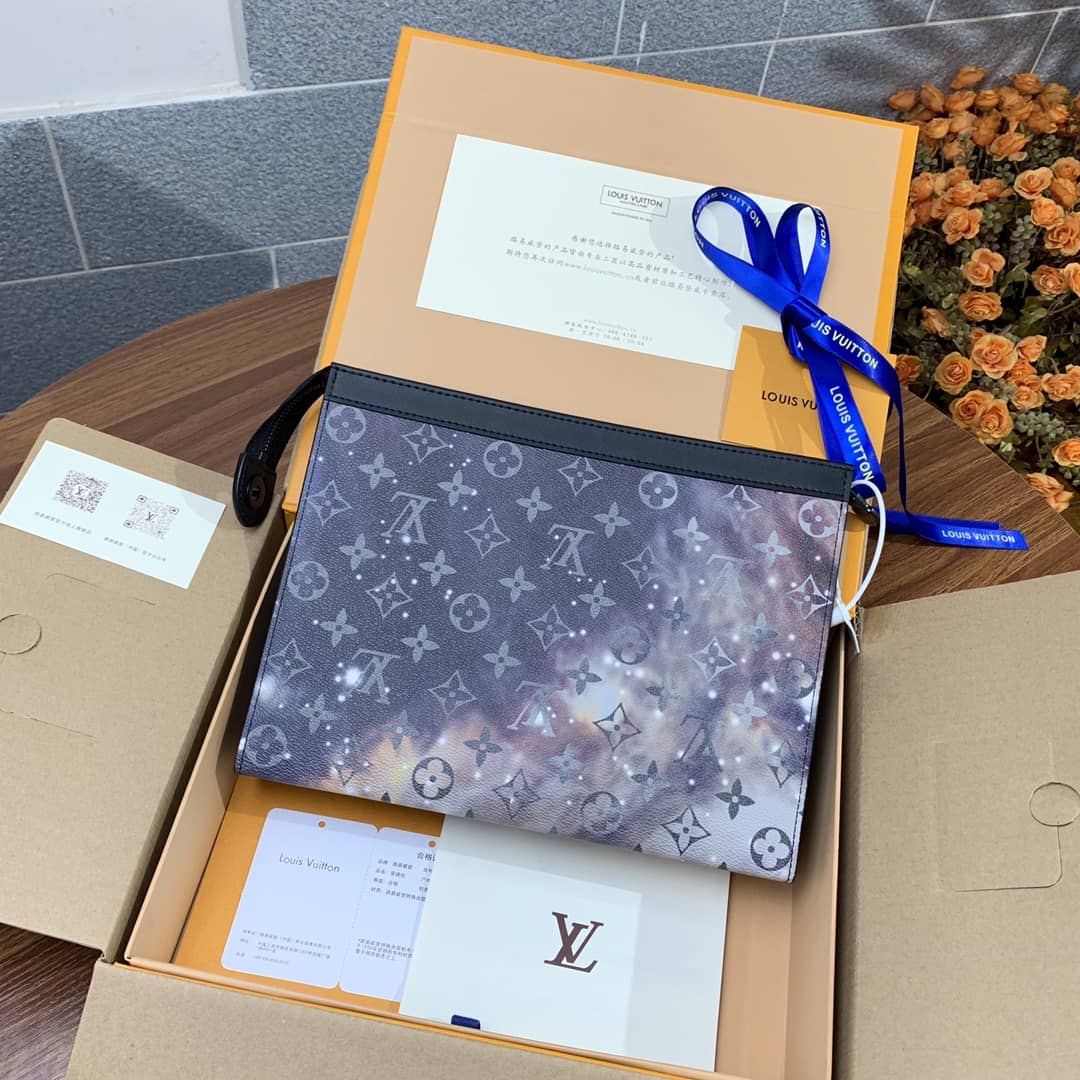 Best Replica Louis Vuitton Monogram Galaxy Canvas Replica Pochette Voyage Blue M44448 - Colareps