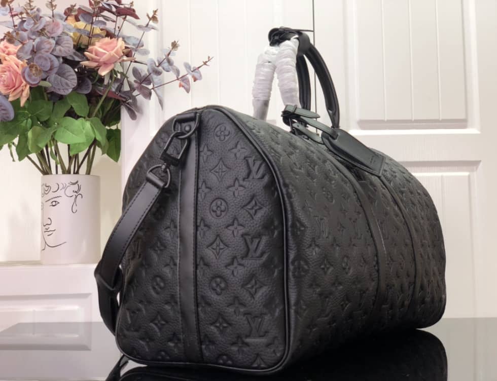 Best Replica LV Duffle Bag Replica Keepall Bandoulire 50 Taurillon Monogram Black M59025 - Colareps