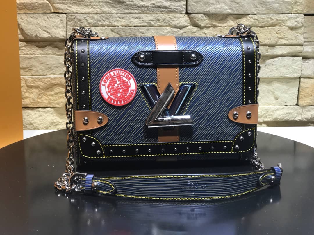 Best Replica Louis Vuitton Twist MM Bag Blue M50296 Replica - Colareps