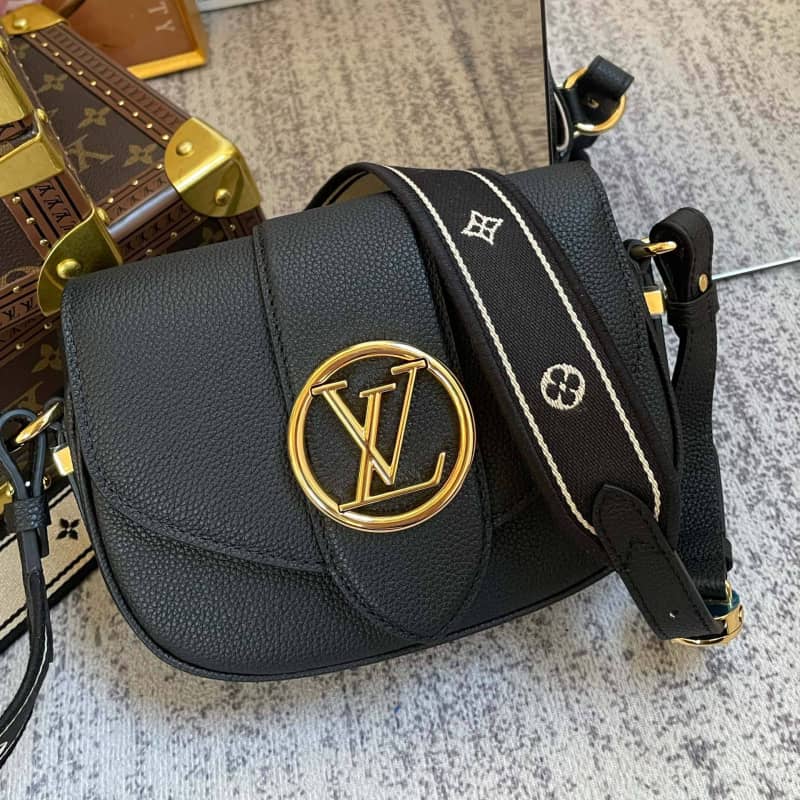 Best Replica Louis Vuitton Pont 9 Soft PM Replica Bag Black M58727 - Colareps