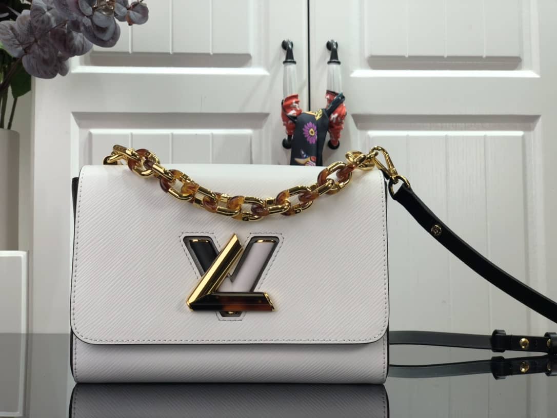 Best Replica Louis Vuitton Monogram 2Way Leather Twist Replica Handbag White M58526 - Colareps