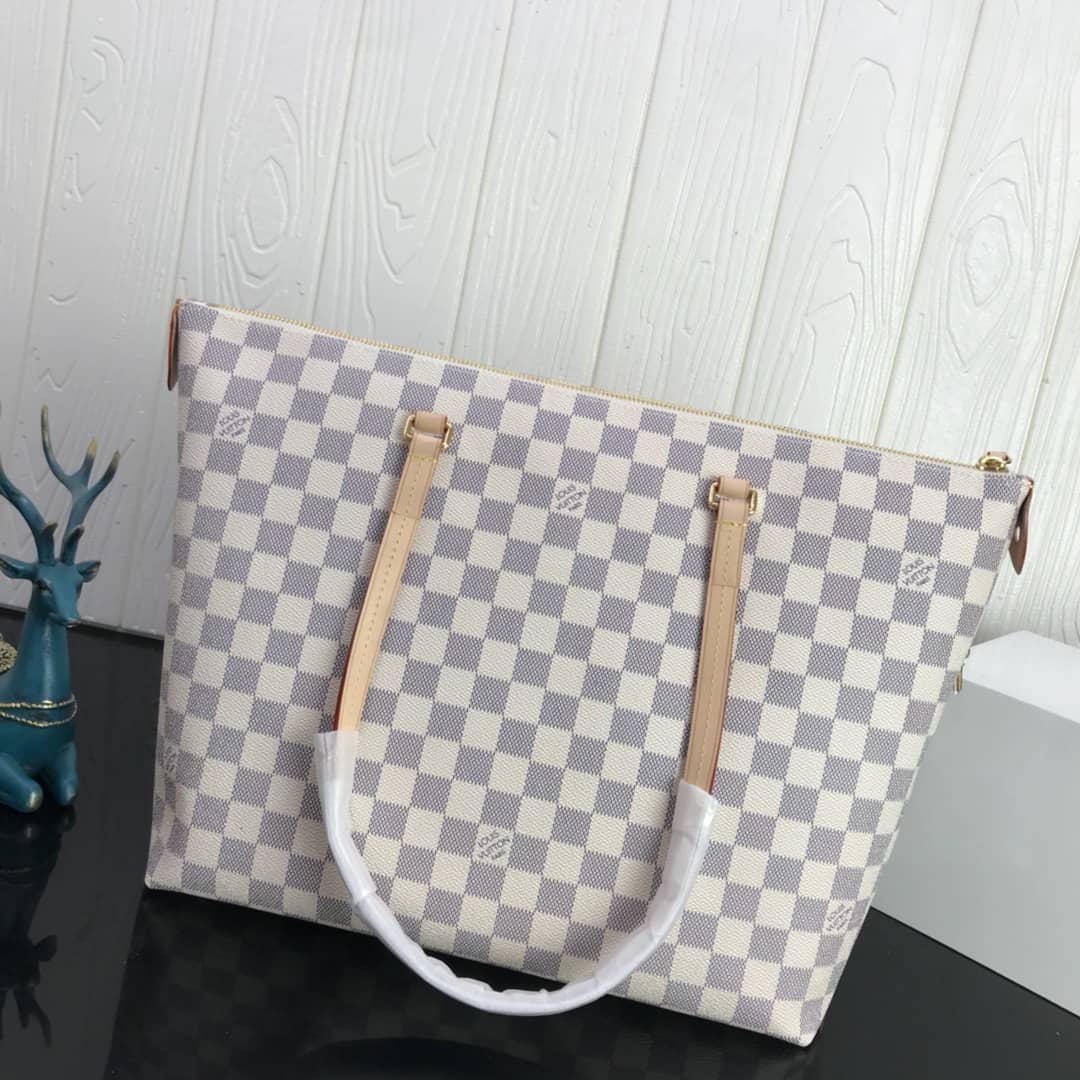 Best Replica Louis Vuitton Damier Azur Jena MM Semi Tote Replica White M42267 - Colareps