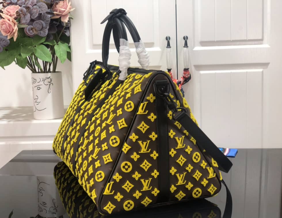 Best Replica LV Duffle Bag Replica Keepall Triangle Bandouliere 50 Yellow M45046 - Colareps