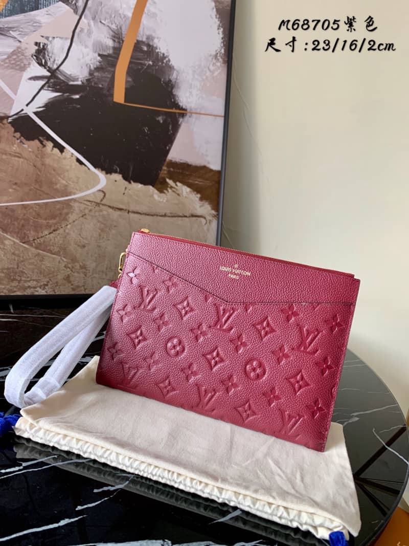 Best Replica Louis Vuitton Pochette Melanie MM Monogram Empreinte Replica Clutch Purple M68705 - Colareps
