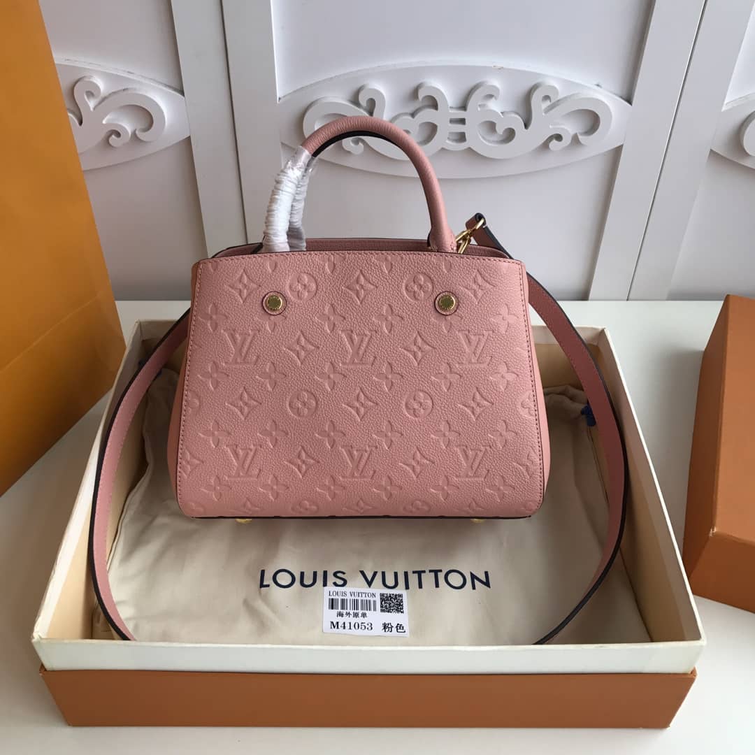 Best Replica Louis Vuitton Monogram Montaigne BB Empreinte Bag Replica Pink M41053 - Colareps
