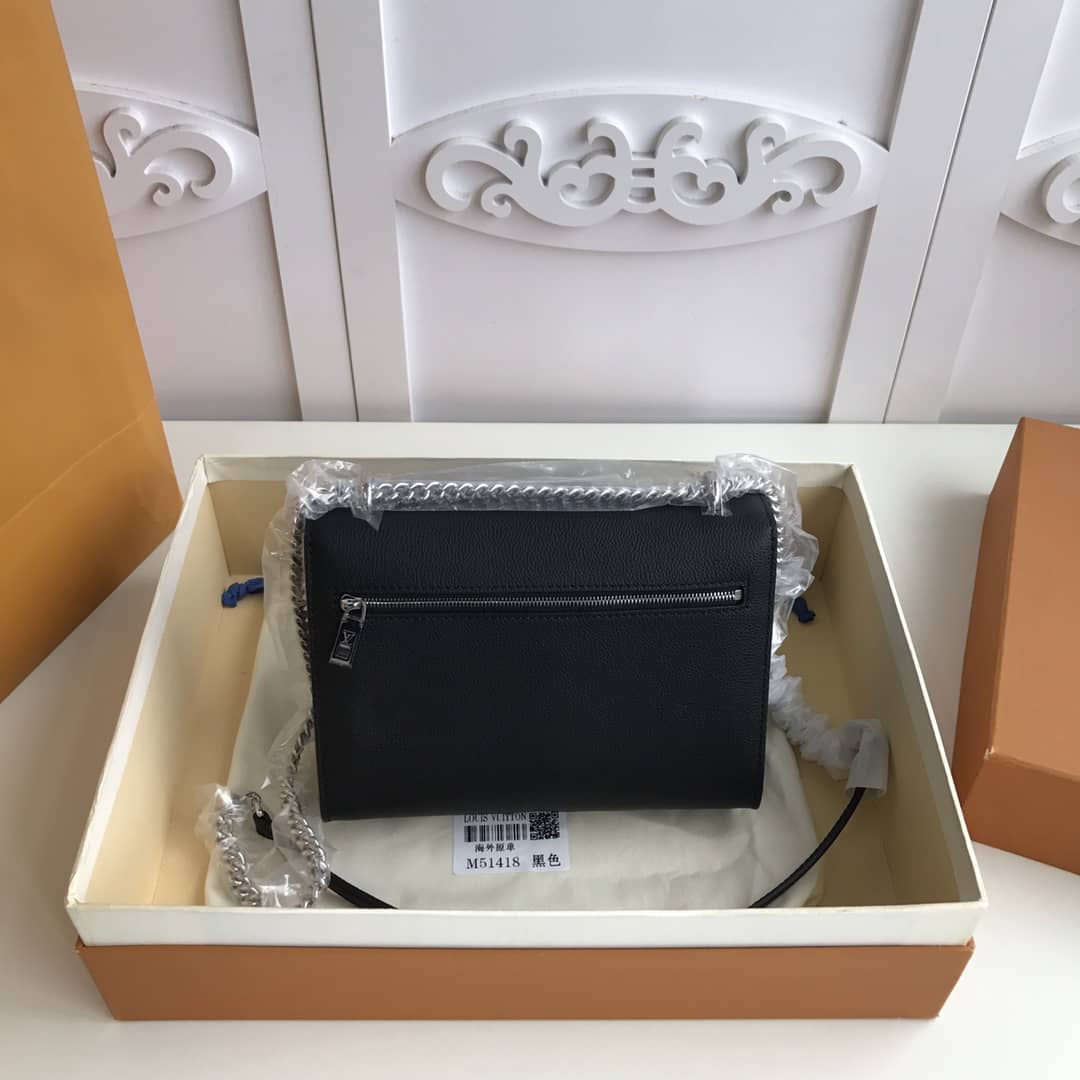 Best Replica Louis Vuitton MyLockMe BB Calf Chain Replica Shoulder Bag Black M51418 - Colareps
