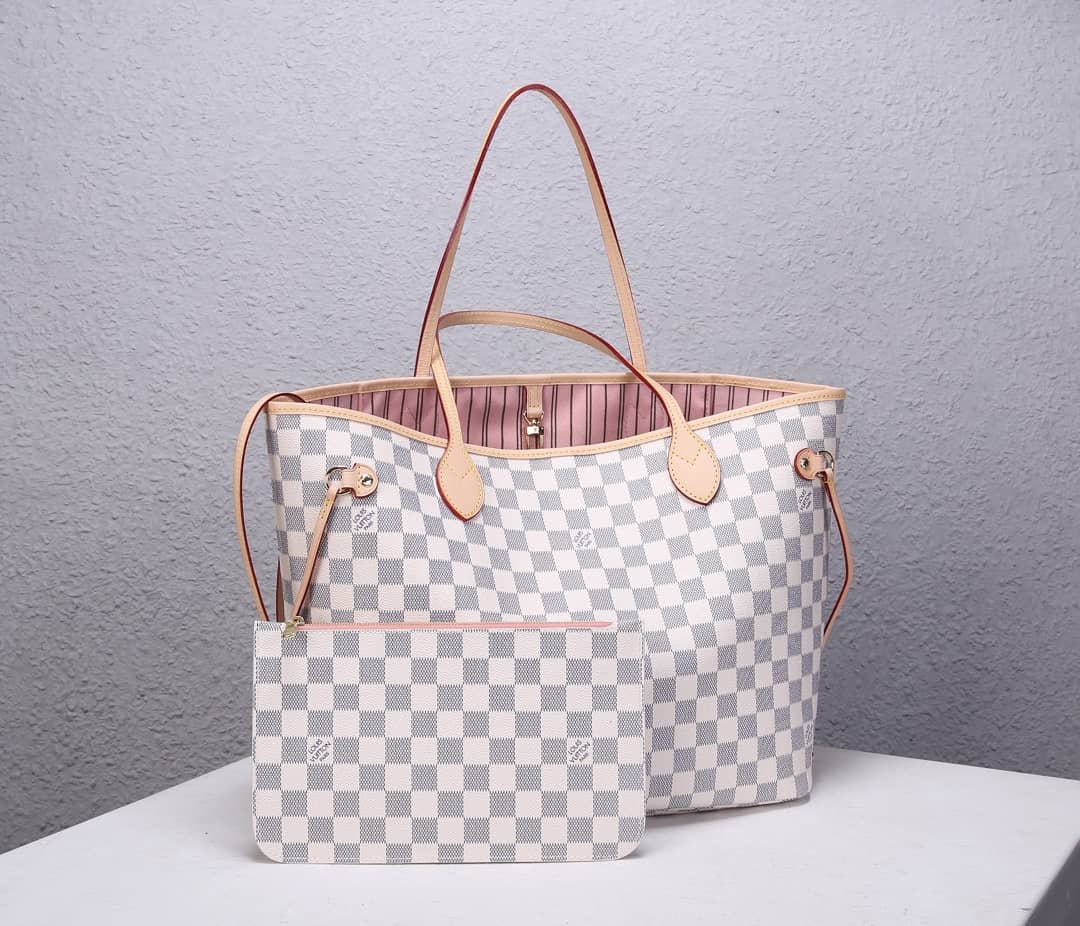 Best Replica Louis Vuitton Neverfull Dupe MM Damier Azur Tote N41361 - Colareps