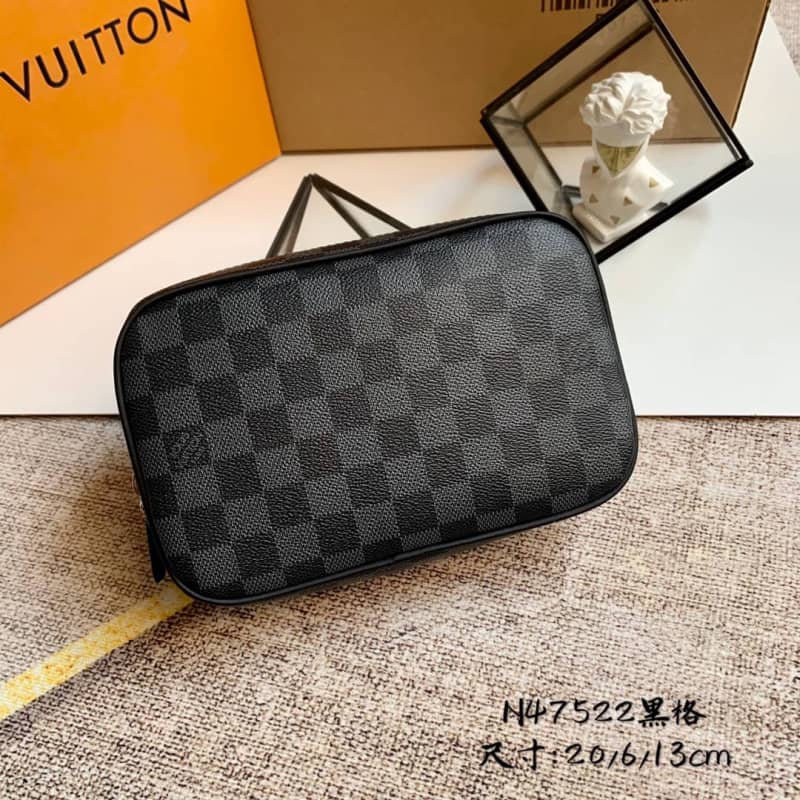 Best Replica Louis Vuitton Toilet Pouch GM Monogram Eclipse Canvas Replica Black M43383 - Colareps