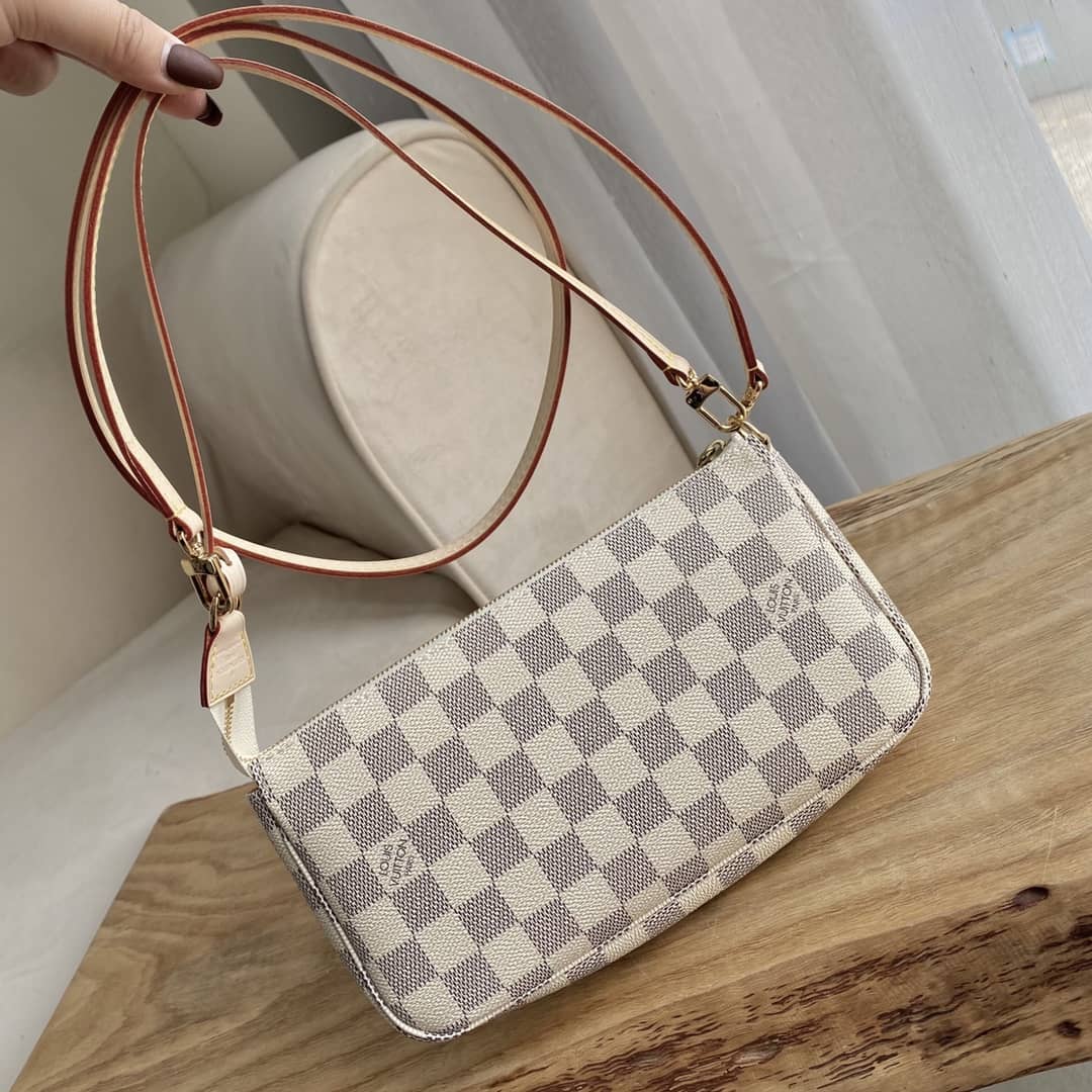 Best Replica Louis Vuitton Pochette Dupe Damier Azur  Accessories M51980 Gray - Colareps