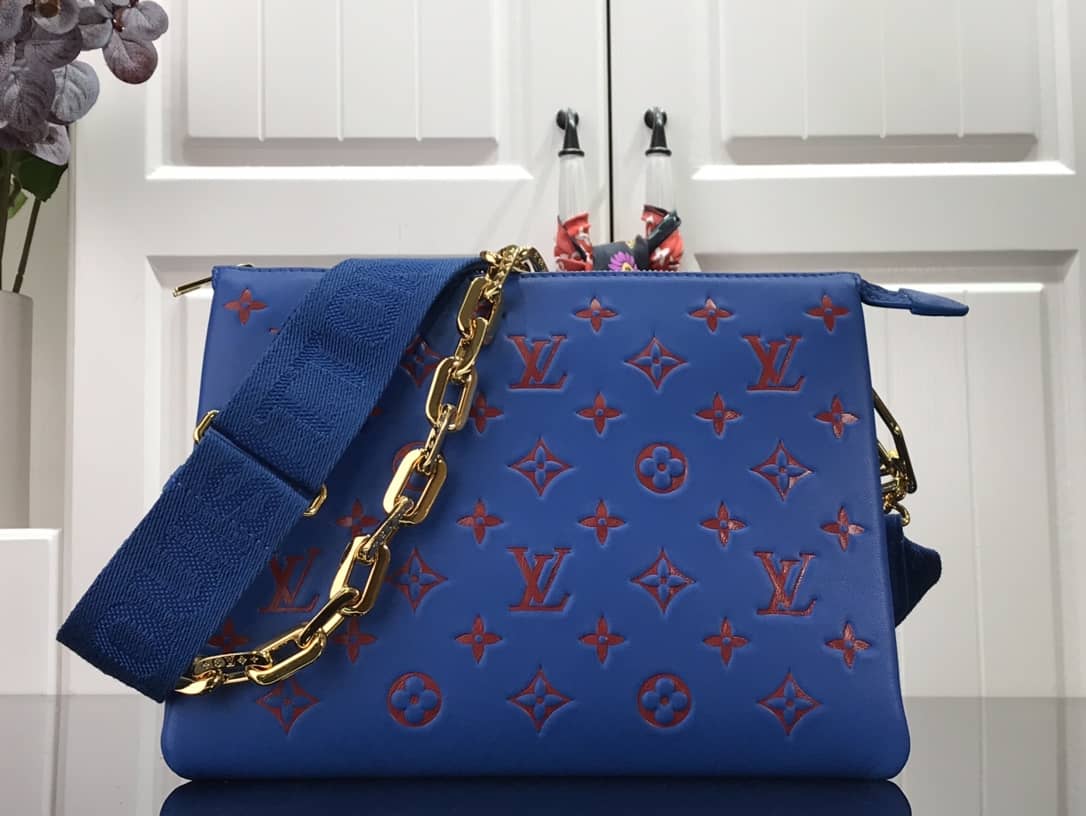 Best Replica Louis Vuitton Embossed Lambskin Coussin PM Replica Bag Blue M58628 - Colareps