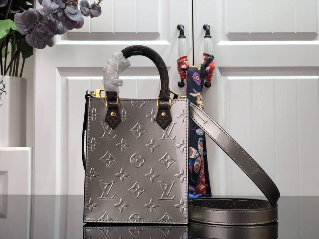 Best Replica Louis Vuitton Petit Sac Plat Flat Shoulder Bag Replica Gray M80169 - Colareps