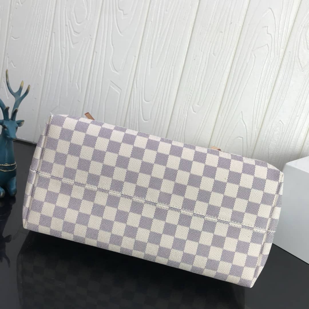 Best Replica Louis Vuitton Damier Azur Jena MM Semi Tote Replica White M42267 - Colareps