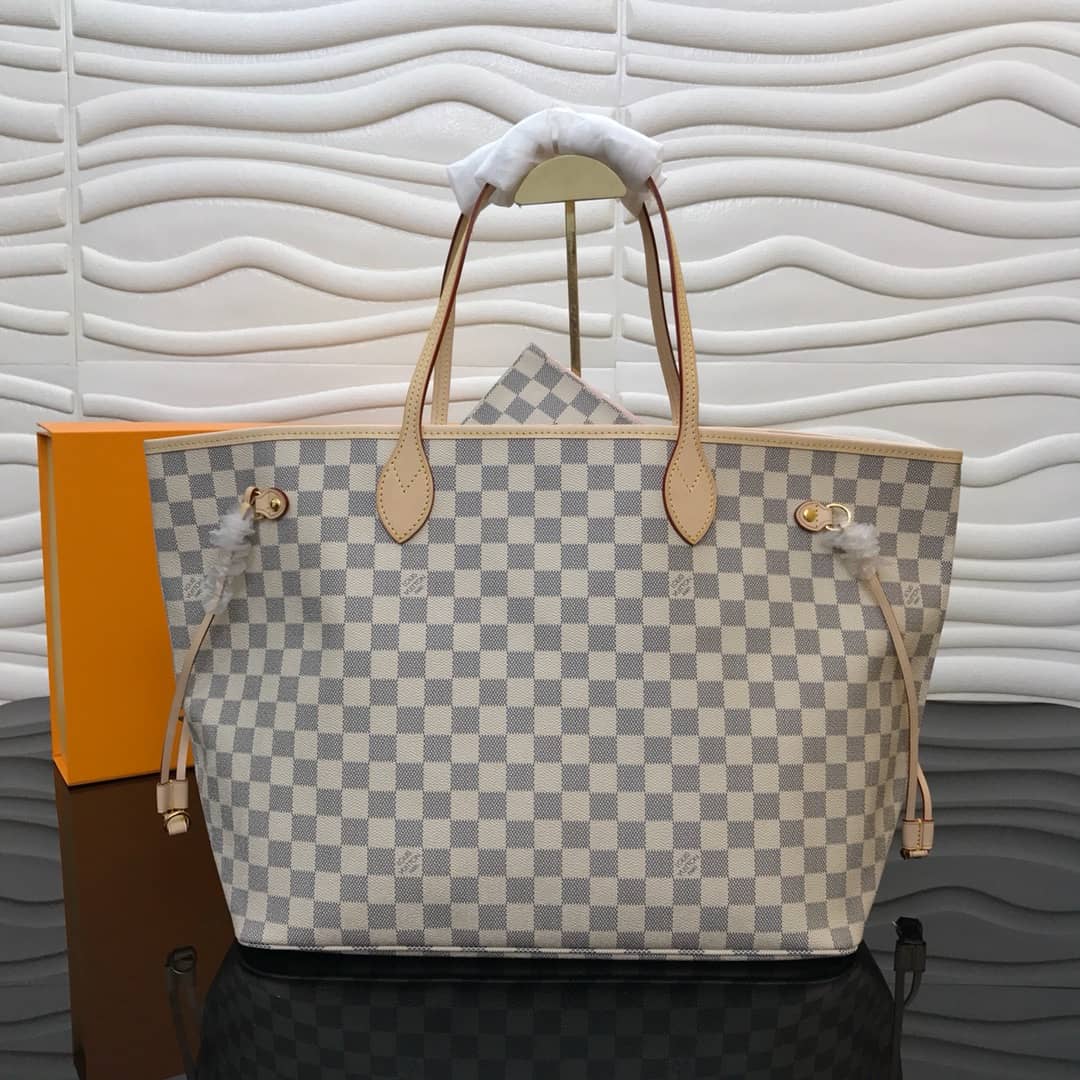 Best Replica Louis Vuitton Neverfull GM Damier Azur Tote Replica Beige N40990 - Colareps