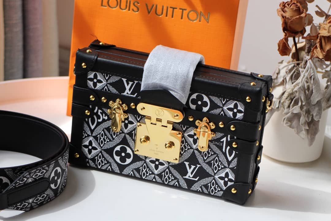 Best Replica Louis Vuitton Petite Malle Monogram Canvas Replica Bag Black M40273 - Colareps
