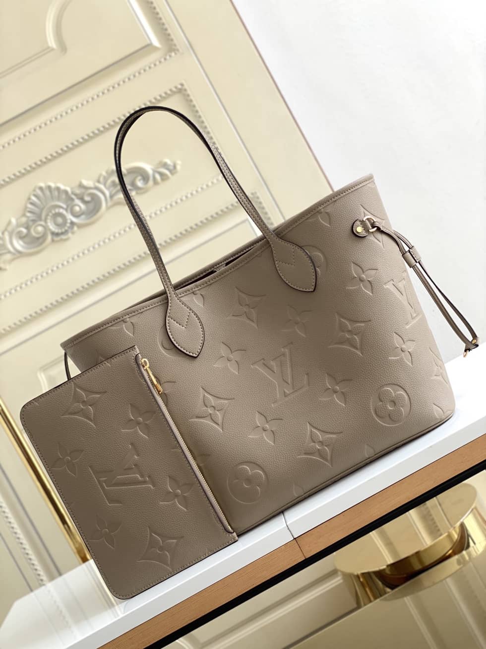 Best Replica Louis Vuitton Monogram Empreinte Neverfull MM Brown M45685 Replica Tote - Colareps