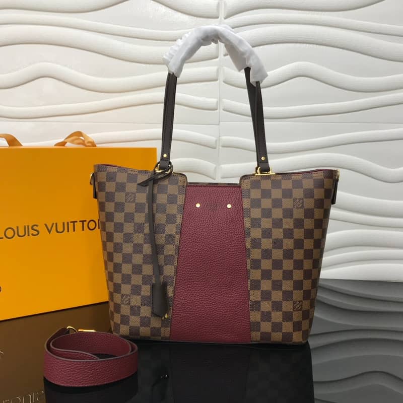 Best Replica Louis Vuitton Jersey Damier Ebene Canvas Magnolia Bag Replica Purple N44041 - Colareps