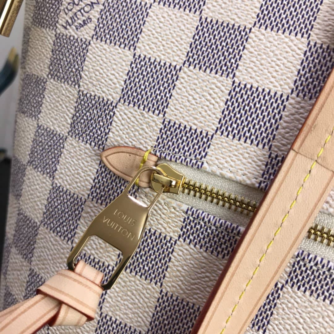 Best Replica Louis Vuitton Damier Azur Jena MM Semi Tote Replica White M42267 - Colareps