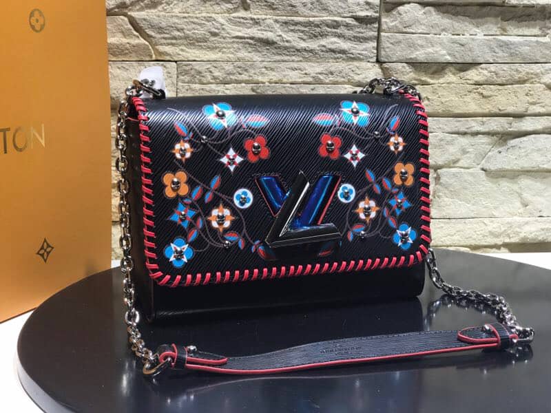 Best Replica Louis Vuitton Twist MM AAA Fake Leather Chain Shoulder Bag - Colareps