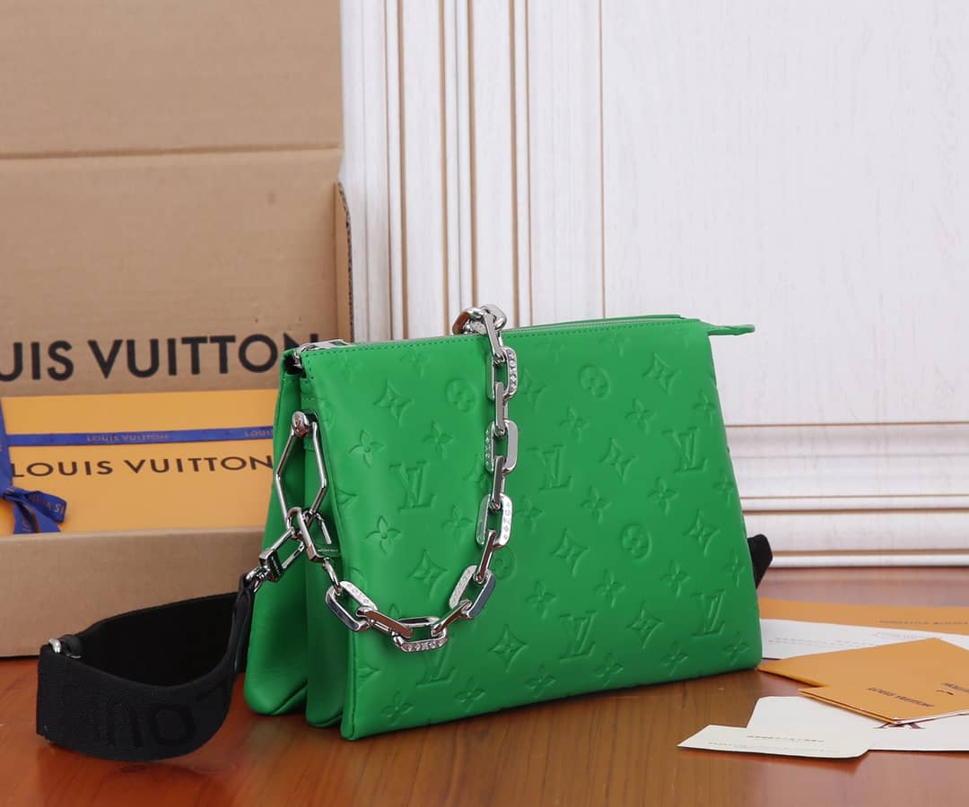 Best Replica Louis Vuitton Coussin PM Monogram Embossed Replica Crossbody Bag Green M57790 - Colareps