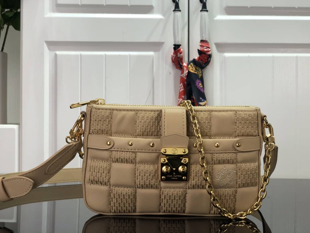 Best Replica Louis Vuitton Pochette Troca Replica Shoulder Bag Beige M59046 - Colareps