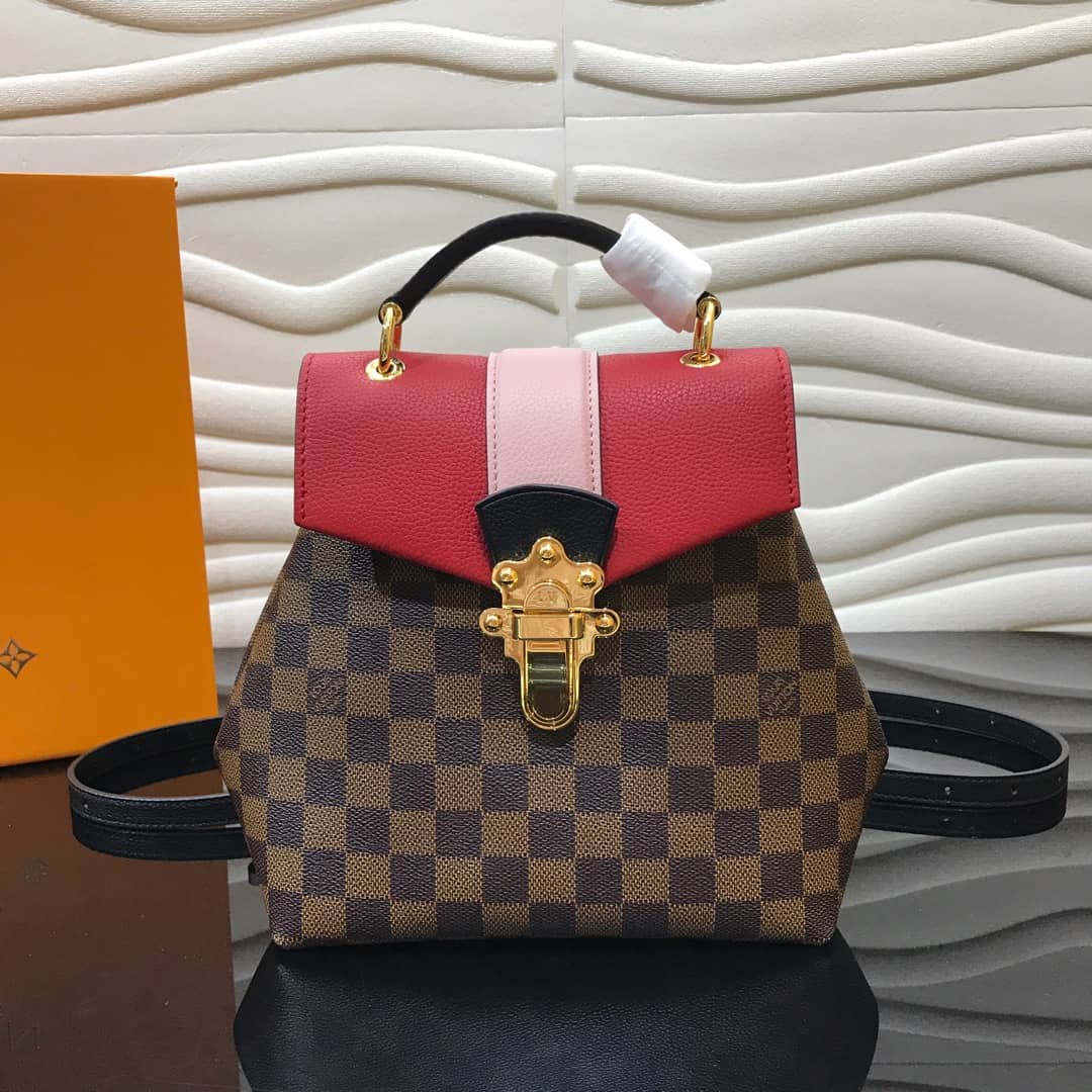 Best Replica Louis Vuitton Damier Ebene Clapton Replica Backpack Red N42262 - Colareps