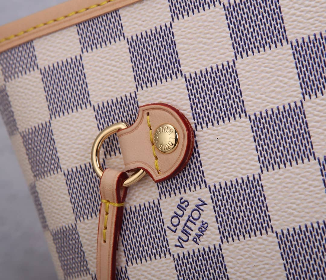 Best Replica Louis Vuitton Neverfull Dupe MM Damier Azur Tote N41361 - Colareps