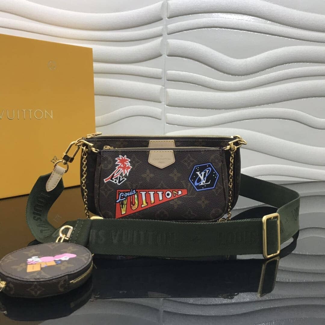 Best Replica Louis Vuitton Monogram Canvas Multi Pochette Replica Green M44823 - Colareps