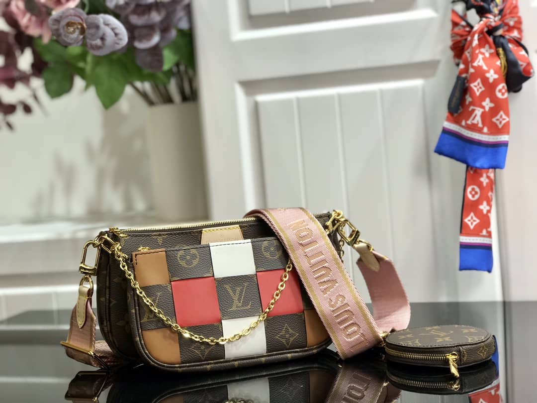 Best Replica Louis Vuitton Monogram Canvas Multi Pochette Replica Red M44823 - Colareps