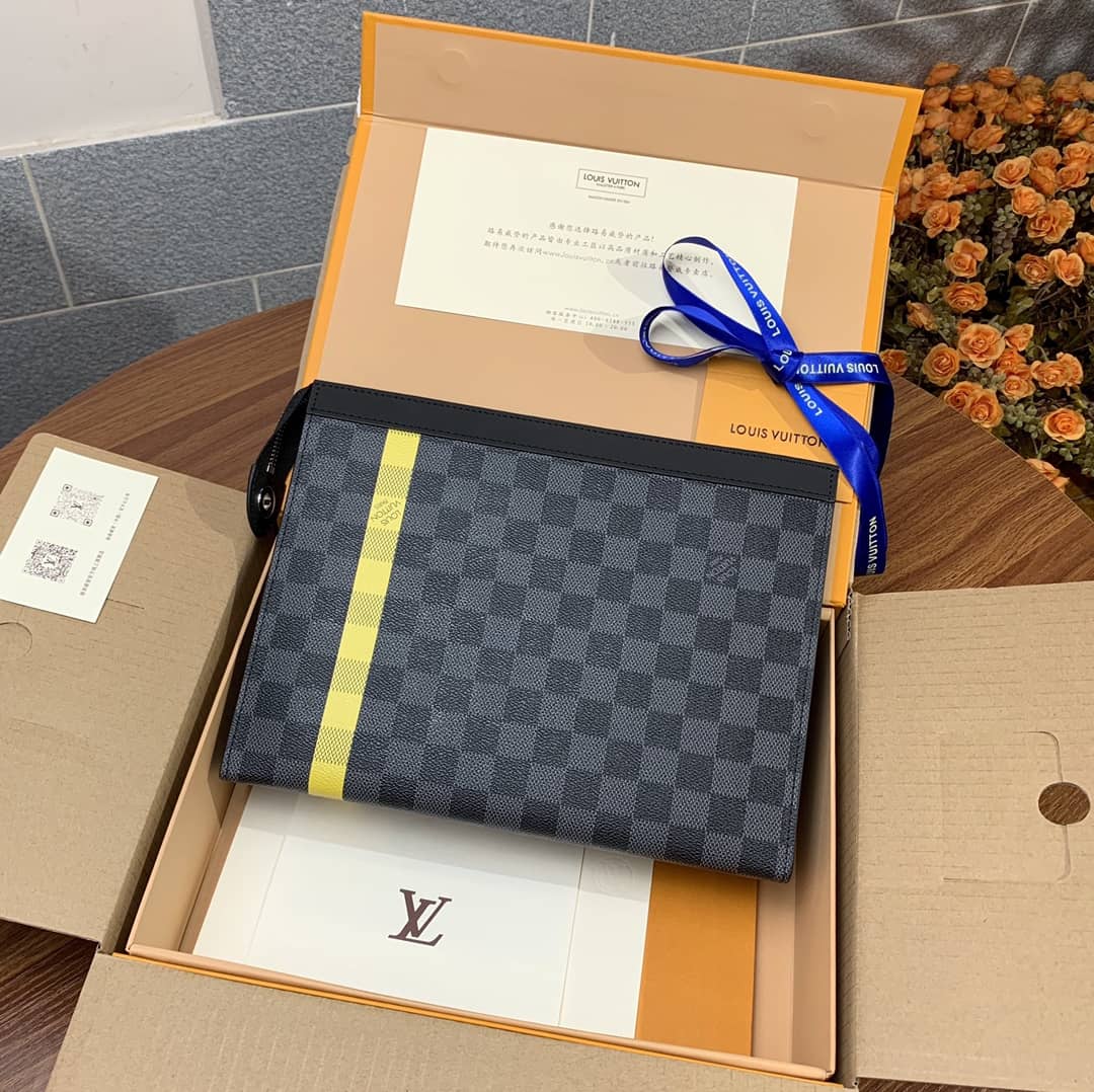 Best Replica Louis Vuitton Pochette Voyage MM Damier Graphite Canvas Replica N60107 - Colareps