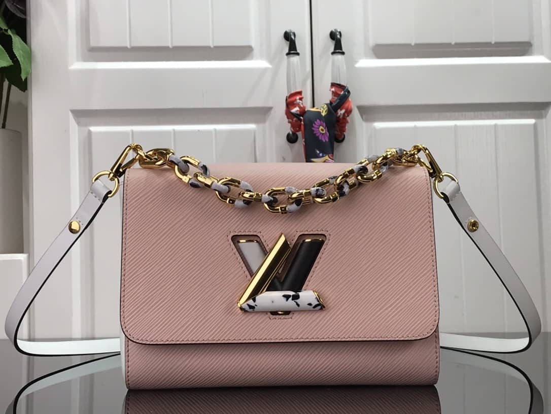 Best Replica Louis Vuitton Monogram 2Way Leather Twist Replica Handbag Pink M58526 - Colareps