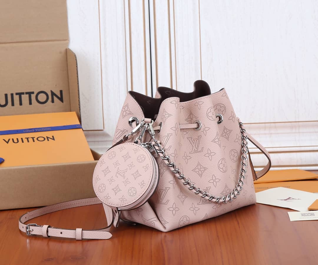 Best Replica Louis Vuitton Bella Leather Replica Shoulder Bag Pink M57070 - Colareps