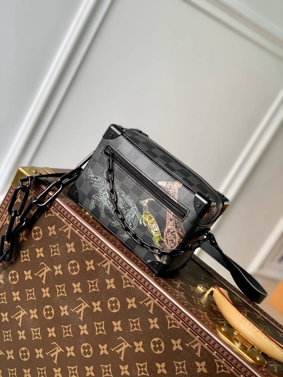 Best Replica Louis Vuitton Mini Soft Trunk Black N45278 Replica Shoulder Bag - Colareps