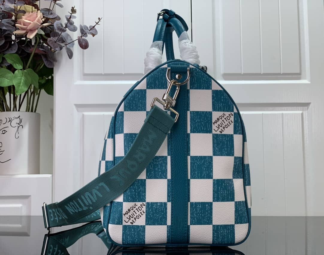 Best Replica Louis Vuitton Keepall Bandoulière 45 Virgil Abloh Bag Replica Green N80404 - Colareps