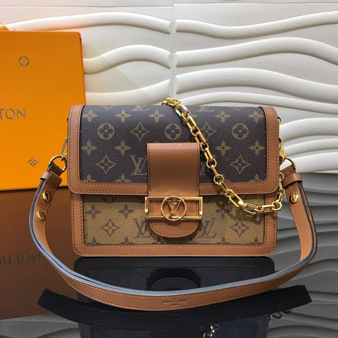 Best Replica Louis Vuitton Monogram MM Reverse Dauphine Shoulder Bag Replica M44391 - Colareps