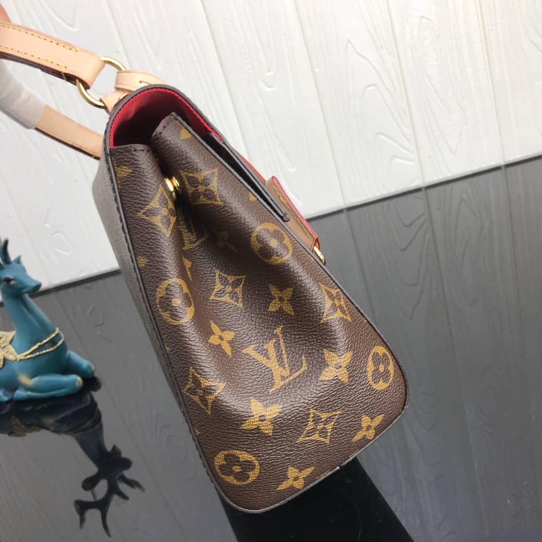 Best Replica Louis Vuitton Cluny BB Monogram Canvas Shoulder Handbag Replica Red M42738 - Colareps