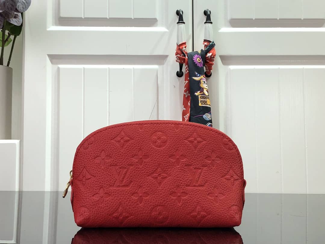 Best Replica Louis Vuitton Pochette Dupe Monogram Cosmetic Pouch  Red M47515 - Colareps