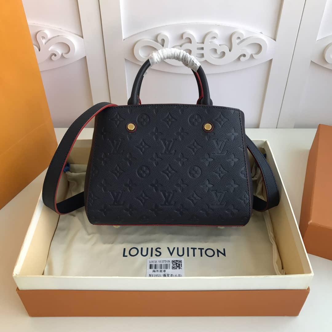 Best Replica Louis Vuitton Monogram Montaigne BB Empreinte Bag Replica Black M41053 - Colareps