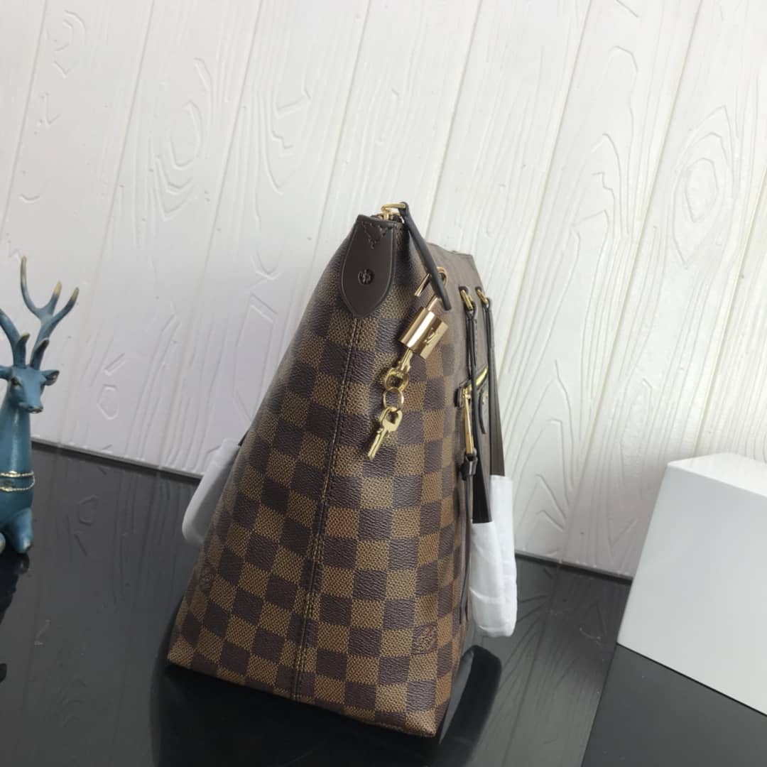 Best Replica Louis Vuitton Damier Ebene Jena MM Semi Tote Replica Red M42267 - Colareps