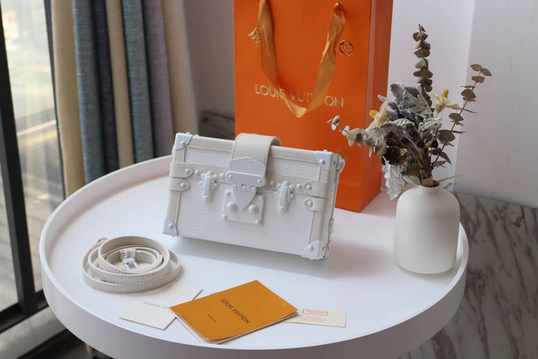 Best Replica Louis Vuitton Petite Malle Monogram Canvas Replica Bag White M40273 - Colareps