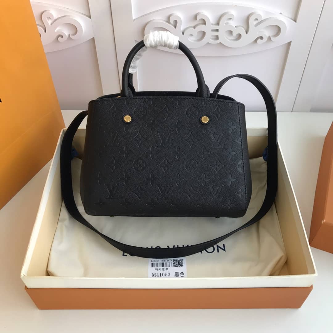 Best Replica Louis Vuitton Monogram Montaigne BB Empreinte Bag Replica Black M41053 - Colareps