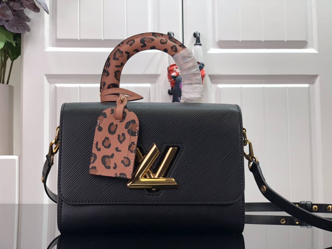 Best Replica Louis Vuitton Twist MM Epi Grained Leather Replica Bag Black M58689 - Colareps
