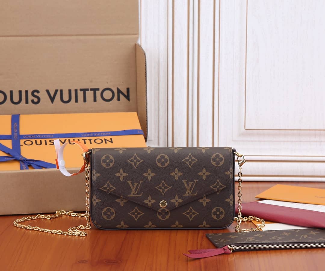 Best Replica Louis Vuitton Felicie Small Canvas Leather Replica Crossbody Bag M61276 - Colareps