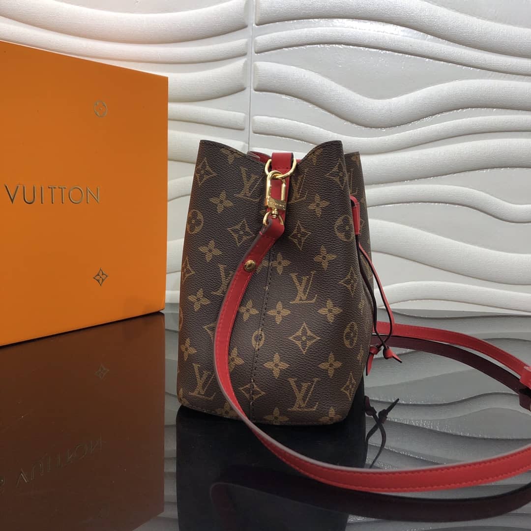 Best Replica Louis Vuitton Noe Monogram Canvas Replica Bucket Bag Red - Colareps