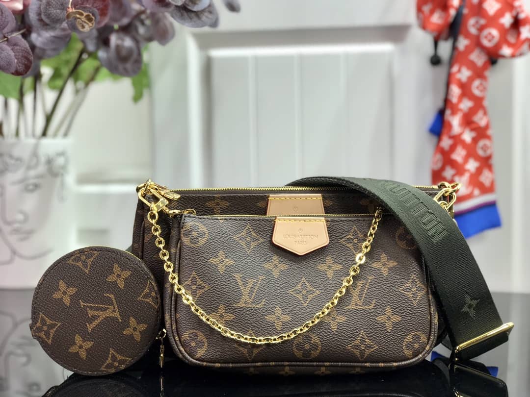 Best Replica Louis Vuitton Monogram Canvas Multi Pochette Replica Green M44823 - Colareps
