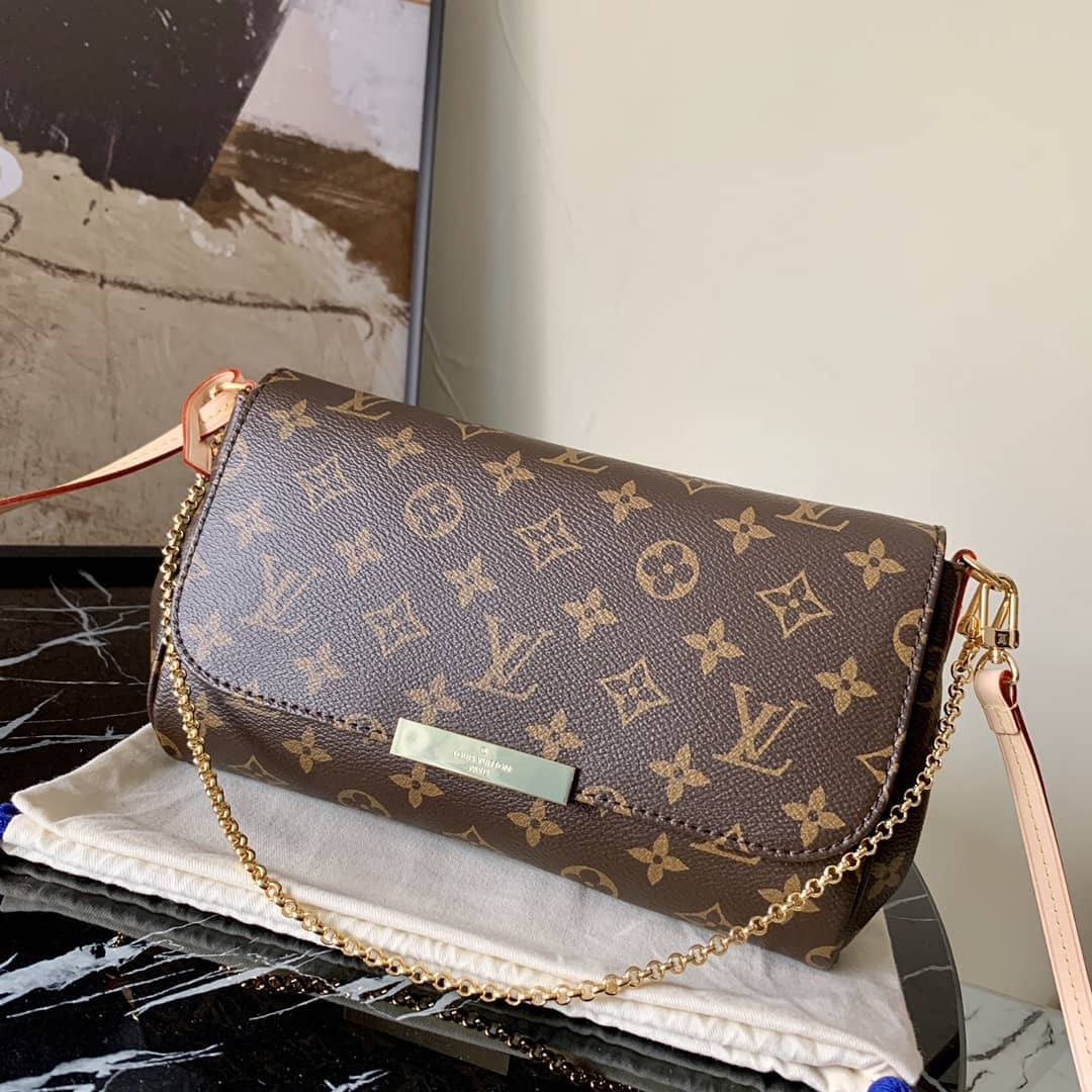 Best Replica Louis Vuitton Favorite Monogram Canvas MM Replica Bag Brown M40718 - Colareps