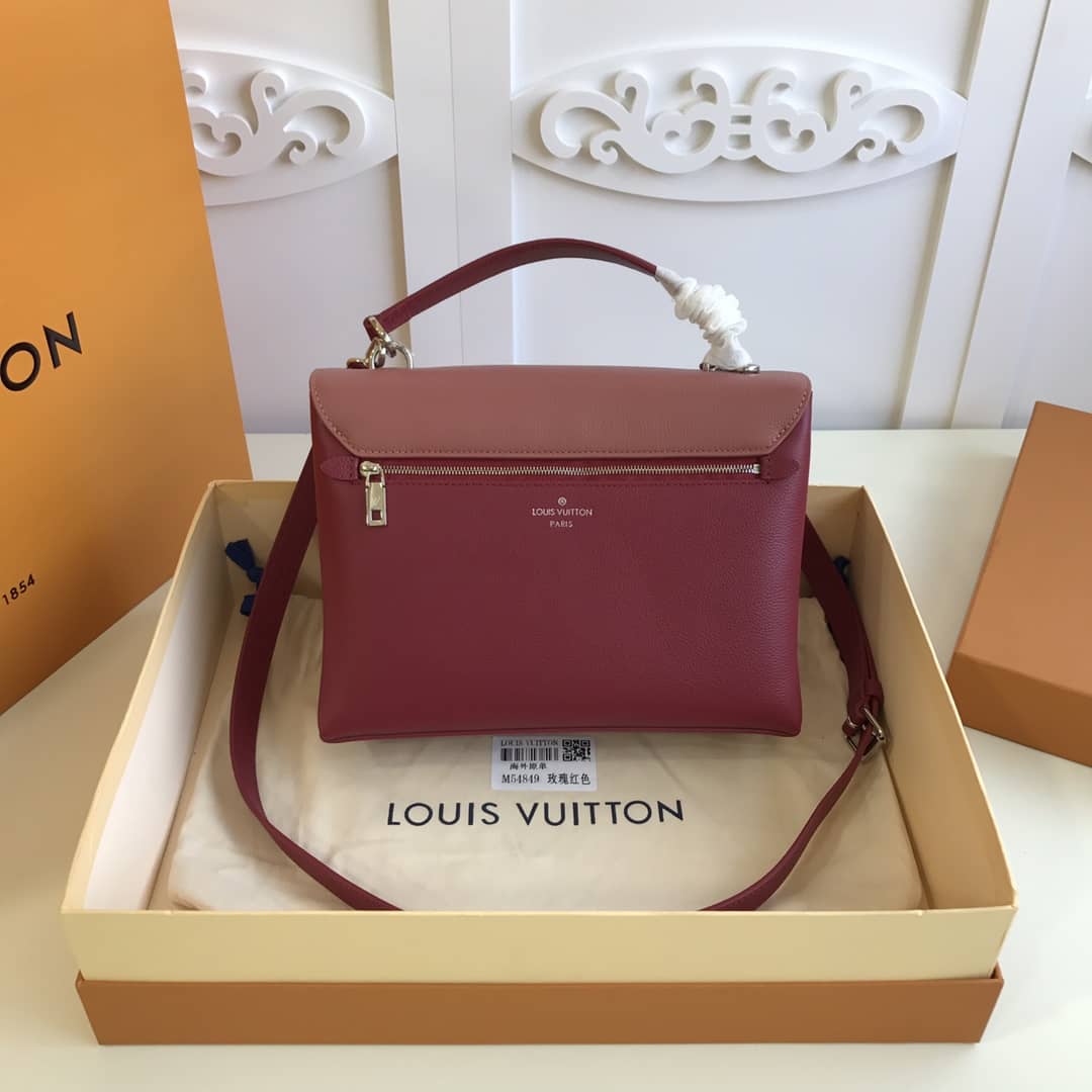 Best Replica Louis Vuitton MyLockMe 2way Leather Grain Replica Satchel Red M54849 - Colareps