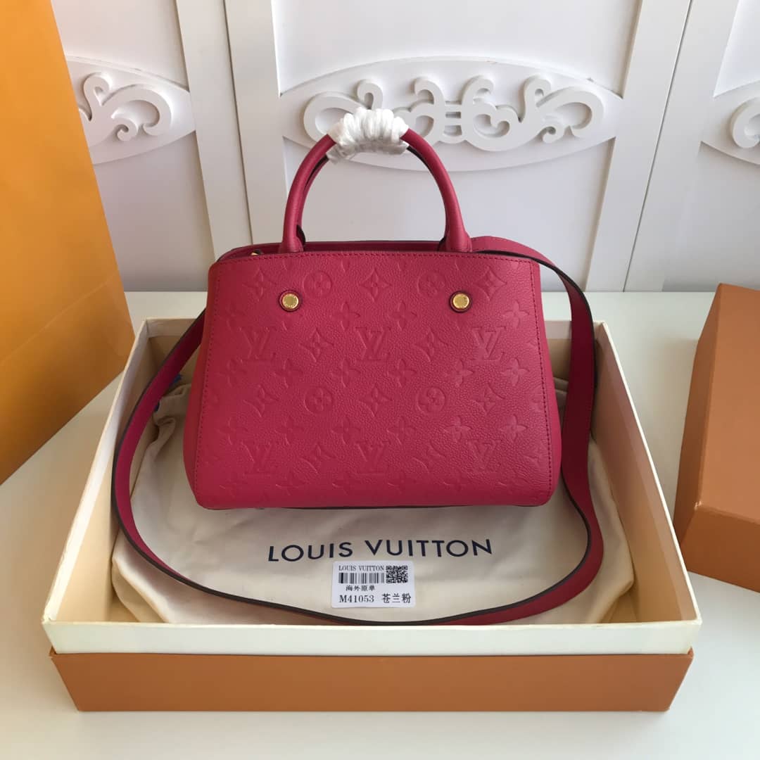 Best Replica Louis Vuitton Monogram Montaigne BB Empreinte Bag Replica Red M41053 - Colareps