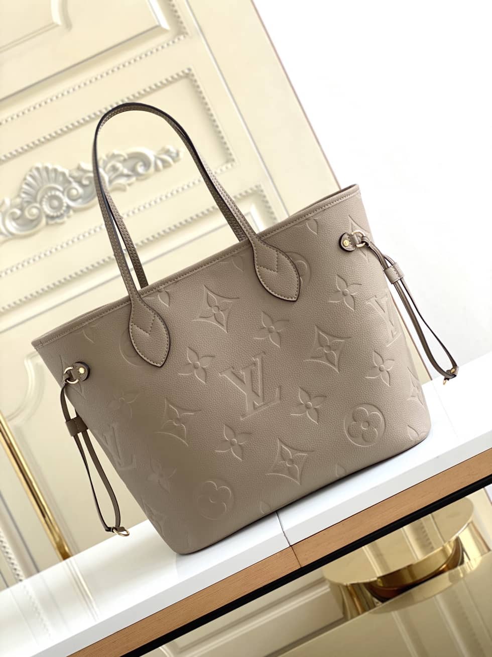 Best Replica Louis Vuitton Monogram Empreinte Neverfull MM Brown M45685 Replica Tote - Colareps